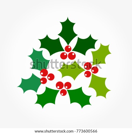 Christmas holly berry symbols. Vector illustration icon