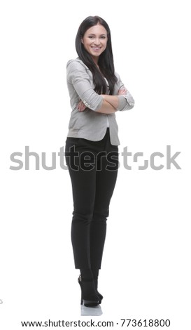 full-length portrait of a modern young woman
