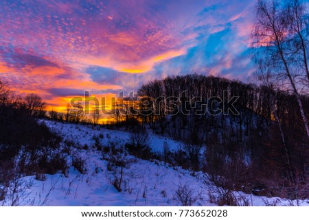 Colors of sky at sunrise