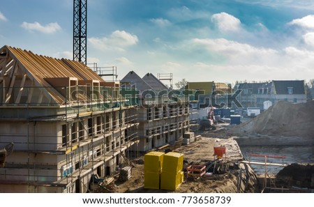 Construction site of new homes