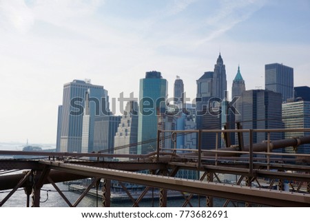View of New York from Brooklyn bridge                       
