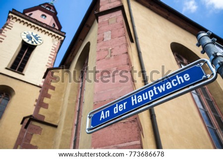 street sign hauptwache frankfurt germany