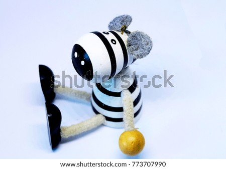 toy from a zebra tree in a strip on a white background
