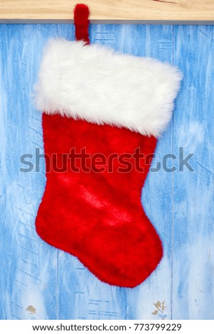 A studio photo of a christmas stocking