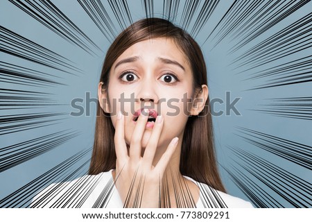 Surprised young woman.