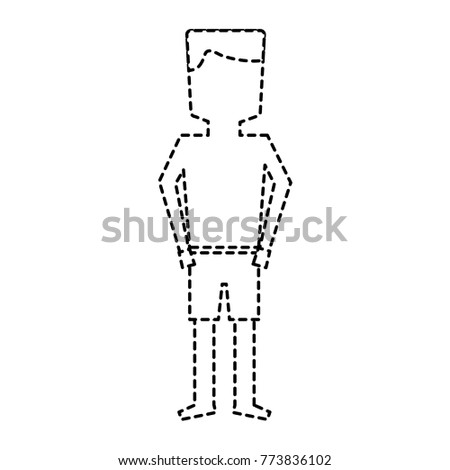 standing man cartoon with swimsuit