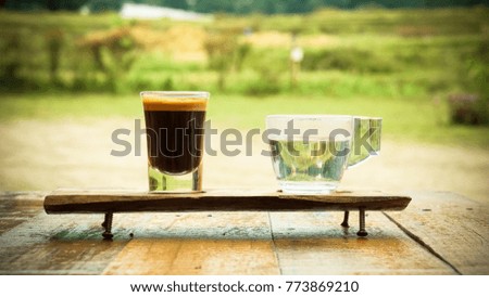 Espresso Macchiato and water