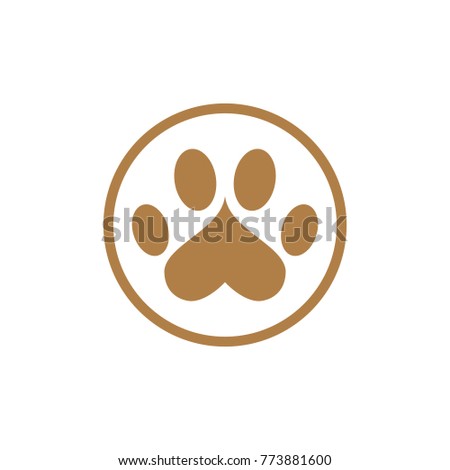 abstract creative paw icon, logo template, dog