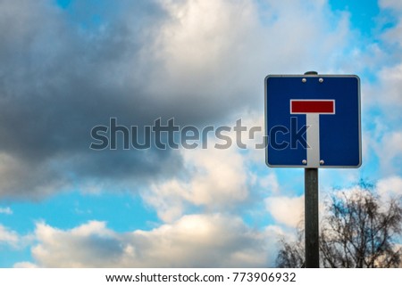 Traffic sign which means that this is a dead-end treet Royalty-Free Stock Photo #773906932