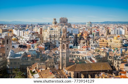 Panoramic view of Valencia, Spain Royalty-Free Stock Photo #773914129