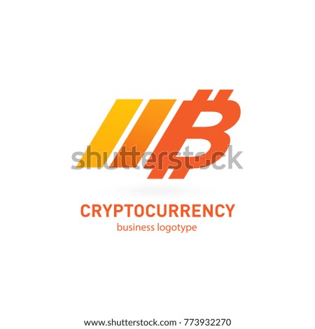 Illustration of business logotype cryptocurrency. Vector design logo finance and e-commerce. Bitcoin pictogram, virtual money abstract icon