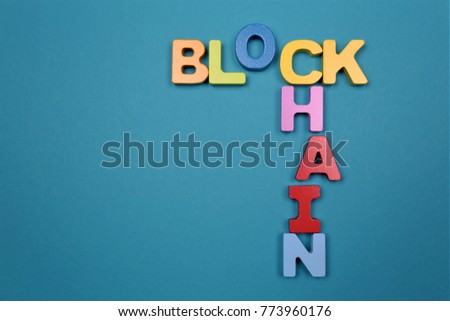 An concept Image of a Block Chain Logo with copy space