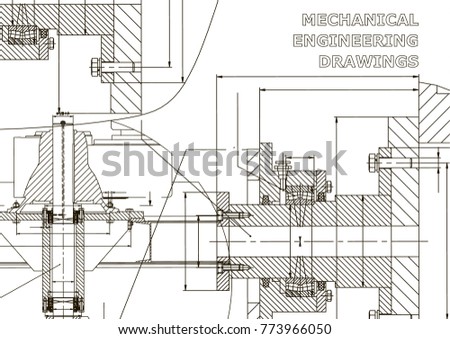 Mechanical engineering. Technical illustration. Backgrounds of engineering subjects. Technical design. Instrument making