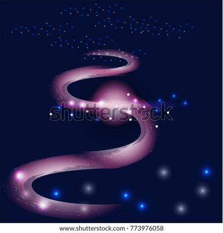 Vector starry sky with abstract lights