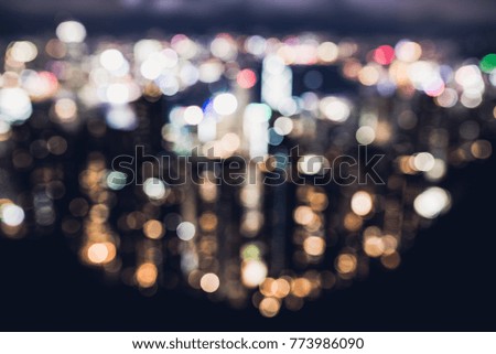 Bokeh Hong Kong Night Skyline