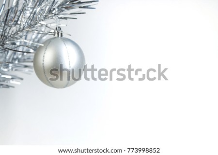 Christmas composition of fir branches and berries of viburnum on a white background isolated