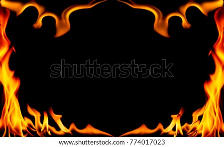 Fire frame in black background