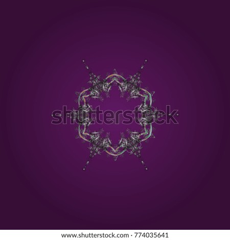 Vector illustration. Christmas pattern with snowflakes abstract background. Purple, gray and neutral snowflakes. Holiday design for Christmas and New Year fashion prints.