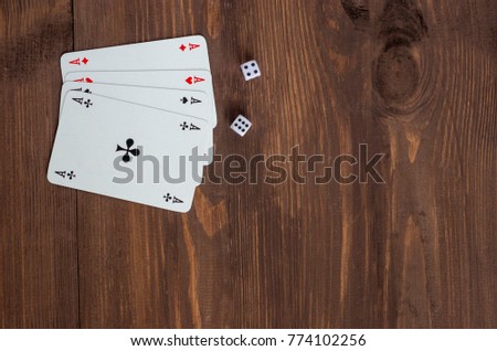 Dark wooden board game cards