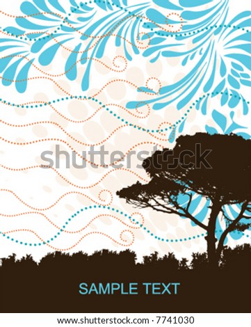 vector background with tree