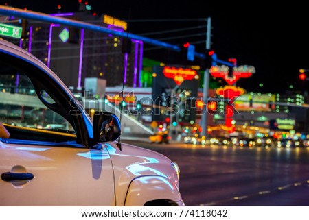Elegant car in Las Vegas city center, Nevada, USA