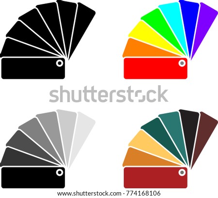 Color Sample Fan Card Icon Vector Art Illustration