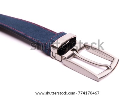 Blue belt on white background