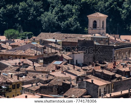 Antrodoco (Rieti, Lazio, Italy), panoramic view of the town at summer