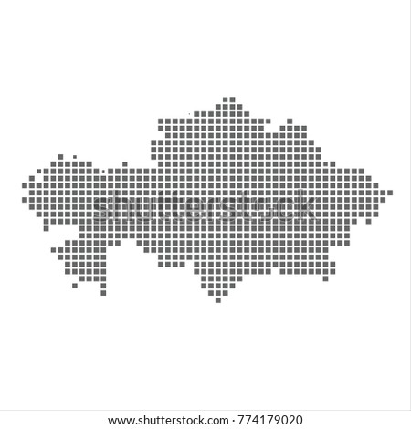 Pixel map of Kazakhstan. Vector dotted map of Kazakhstan isolated on white background. Kazakhstan map page symbol for your web site design map logo, app, ui, Travel vector eps10 