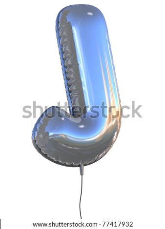 letter J balloon 3d illustration