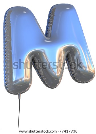 letter M balloon 3d illustration