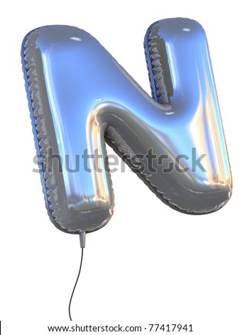 letter N balloon 3d illustration
