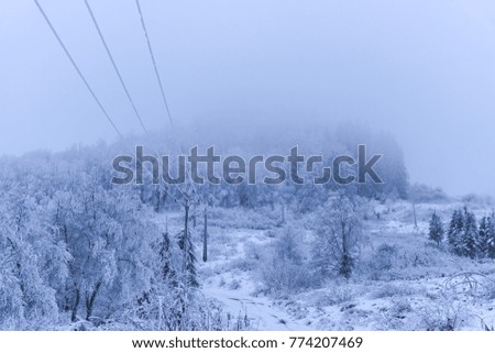 Winter Morning day in the mountains