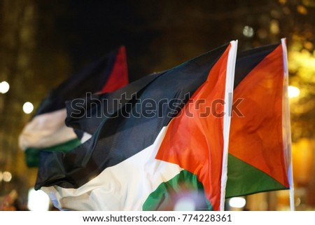 Palestinian flag fluttering