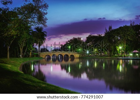 Night time in the park