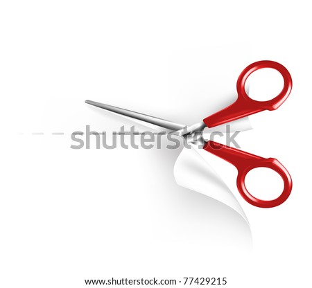 Scissors and paper, vector