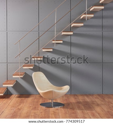 stair interior concept decorative wall and background home object up stair down stair concept