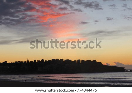 Bondi beach skyline at dawn