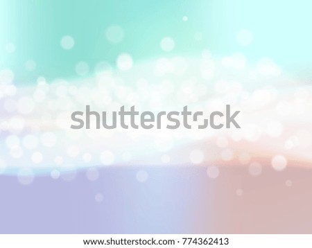 Abstract colorful background with blur bokeh light effect and waves. Vector illustration.