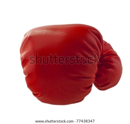 Red boxe glove throwing a punch, isolated over white Royalty-Free Stock Photo #77438347