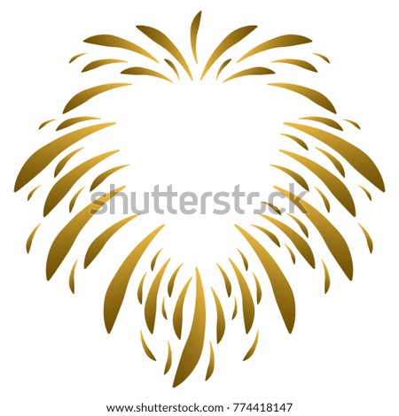 Isolated fireworks on a white background, vector illustration