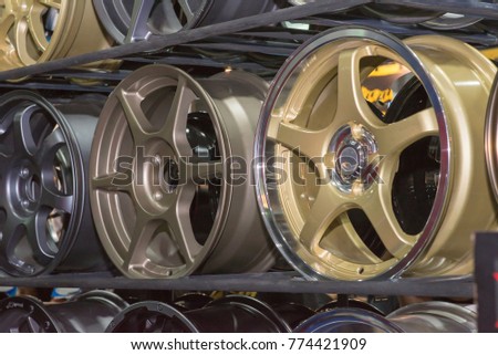 Car wheels Separated from the  background.
