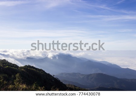Mountains and morning sky