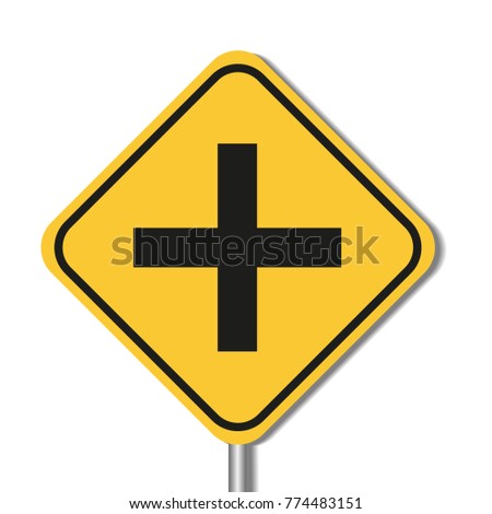 Cross Road Sign vector design