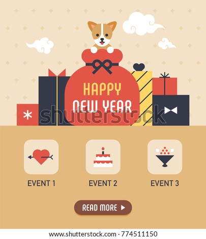 happy new year event web page concept  vector illustration flat design