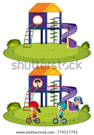 Play station at the park illustration