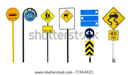 traffic sign isolated on white background