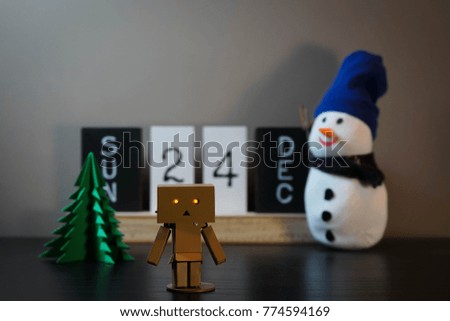 Lonely toy at Christmas. Concept of sad and lonely Christmas