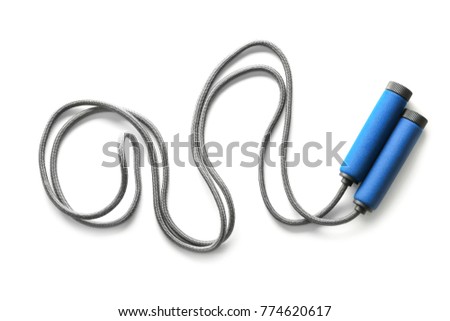 Jumping rope on white background Royalty-Free Stock Photo #774620617