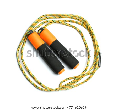 Jumping rope on white background